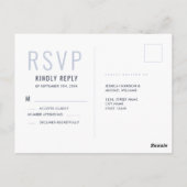 Monogram Typografy Minimalistisch Wedding RSVP Postkarte (Rückseite)