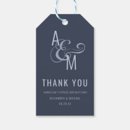 Monogram Typografy Simple Wedding Danke Geschenkanhänger