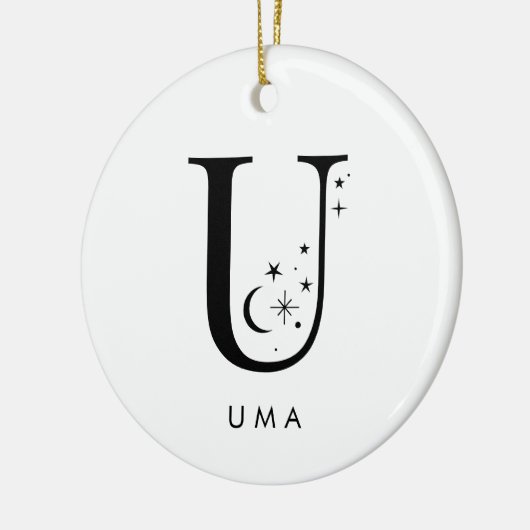 Monogram U Celestie Name Keramik Ornament (Links)
