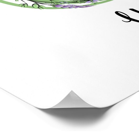 Monogram U Lavendel Eucalyptus Kinderzimmer Poster (Ecke)