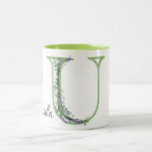 Monogram U Lavendel Eucalyptus Zweifarbige Tasse (Mittel)