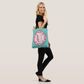 Monogram U Letter with Peony Blume Image Toag Tasche (Am Model)