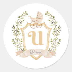 Monogram U Neutral Runder Aufkleber