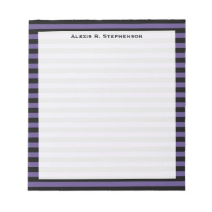 Monogram Ultra Violettlila und schwarzer Streifen Notizblock