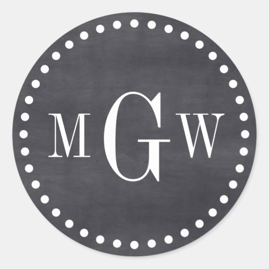 Monogram-Umschlag Aufkleber für Schwarze Chalkboar (Vorderseite)