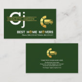 Monogram-Umzug der Minimalistischen Goldline Visitenkarte (Vorne/Hinten)