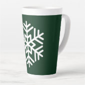 Monogram und Big White Snowflake auf Green Milchtasse (Rechte Ecke)