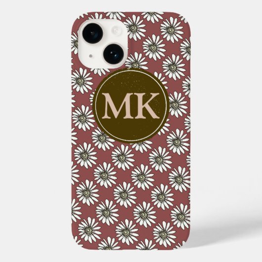 Monogram und Daisies Case-Mate iPhone Hülle (Rückseite)