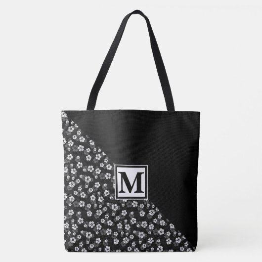 Monogram und Daisies Tasche (Vorderseite)