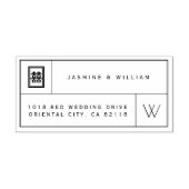 Monogram und Double Happiness Box Chinesisches Hoc Gummistempel (Prägung)