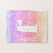 Monogram und farbenfrohe Fading Ombre Gradient Puzzle (Horizontal)