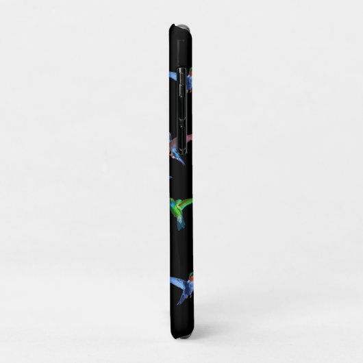 Monogram und Hummingbirds auf Black Case-Mate iPhone Hülle (Hinten/Links)