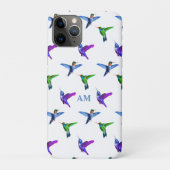 Monogram und Hummingbirds on White Case-Mate iPhone Hülle (Rückseite)