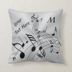 Monogram und Ihr Text-Musikanzeige-Pillow Kissen