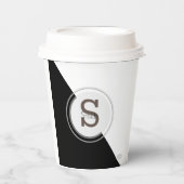 Monogram und Name Block Graphic Paper /cups HAMbyW Pappbecher (Vorderseite)