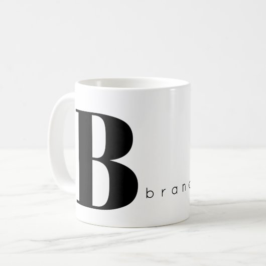 Monogram und Name Custom Typografy modern Kaffeetasse (Vorderseite Links)