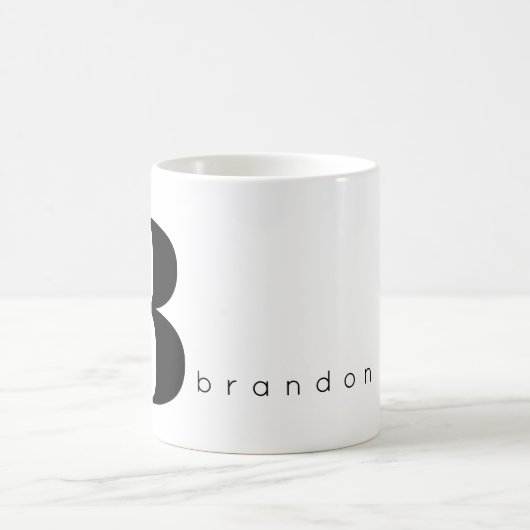 Monogram und Name Custom Typografy modern Kaffeetasse (Mittel)