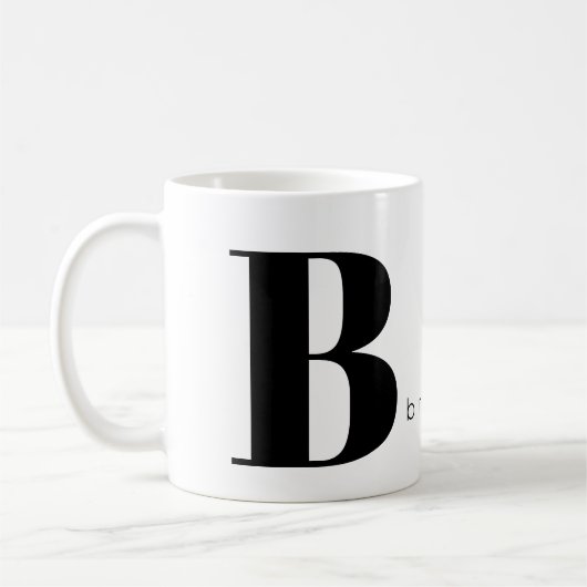 Monogram und Name Custom Typografy modern Kaffeetasse (Links)