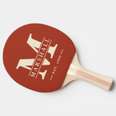 Monogram und Name Overlay Polo Striping Burnt Sien Tischtennis Schläger (Seitenansicht)