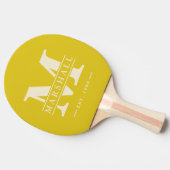 Monogram und Name Overlay Polo Striping Dark Lemon Tischtennis Schläger (Seitenansicht)