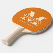 Monogram und Name Overlay Polo Striping Warm Citru Tischtennis Schläger (Vorderseite)