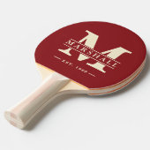 Monogram und Name Overlay Striping Deep Cranberry Tischtennis Schläger (Vorderseite)