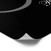 Monogram und Name Wedding Reception Sign Poster (Ecke)