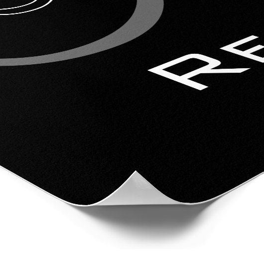 Monogram und Name Wedding Reception Sign Poster (Ecke)