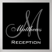 Monogram und Name Wedding Reception Sign Poster (Vorne)