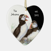 Monogram und Puffins Birds mit benutzerdefinierten Keramikornament (Rechts)