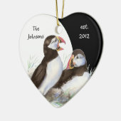 Monogram und Puffins Birds mit benutzerdefinierten Keramikornament (Links)