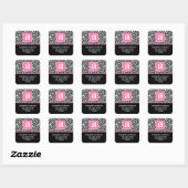 Monogram und Zebra Address Labels Quadratischer Aufkleber (Blatt)
