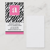 Monogram und Zebra Mommy Calling Cards Telefonnummerkarte