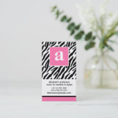 Monogram und Zebra Mommy Calling Cards Telefonnummerkarte
