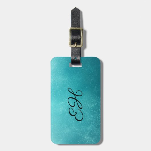 Monogram Underwater Blue Akryllischer Gepäckträger Gepäckanhänger (Vorderseite vertikal)