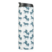 Monogram Unicorn Muster für niedliche Blue Boys Thermosbecher (Nach rechts gedreht)