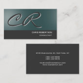 Monogram Unique Classy Consultant Business Card Visitenkarte (Vorne/Hinten)