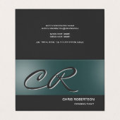 Monogram Unique Classy Consultant Visitenkarten (Außenseite Aufgefaltet)
