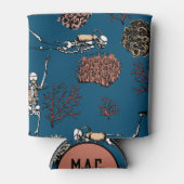 Monogram Unterwasser Skeleton Scuba Divers & Coral Dosenkühler (Vorderseite)
