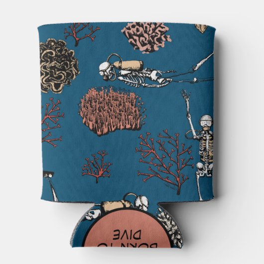 Monogram Unterwasser Skeleton Scuba Divers & Coral Dosenkühler (Rückseite)