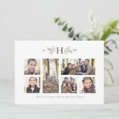 Monogram Urlaubskarte Foto Feiertagskarte (Stehend Vorderseite)