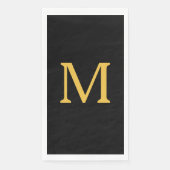 Monogram Ursprünglicher Goldener Goldener Schwarze Serviette (Vorderseite)