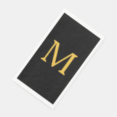 Monogram Ursprünglicher Goldener Goldener Schwarze Serviette (Ecke)