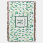 Monogram-Ursprüngliches Weihnachtsbaummuster Decke (Vorderseite Vertikal)