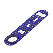 Monogram USA Gold und Blue Star Design Speed Flaschenöffner (Vorderseite Schrägansicht)