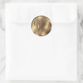 Monogram V Bronze Wedding Invitation Holiday Runder Aufkleber (Tasche)