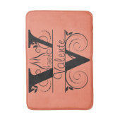 Monogram V Initial Bath, Kitchen Mat Choose Color Badematte (Vorderseite Vertikal)