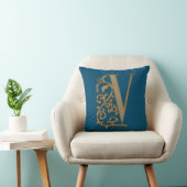 Monogram V Ocean Blue Wedday Kissen (Stuhl )