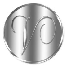 Monogram V Silver Color Wedding Invitation Holiday