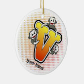 Monogram V Socken Monkey Keramik Ornament (Rechts)